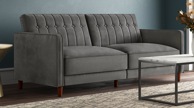 Mercury Row 81 5 Inch Convertible Sofa in Gray Color Mercury Row 81 5 Inch Convertible Sofa in Gray Color