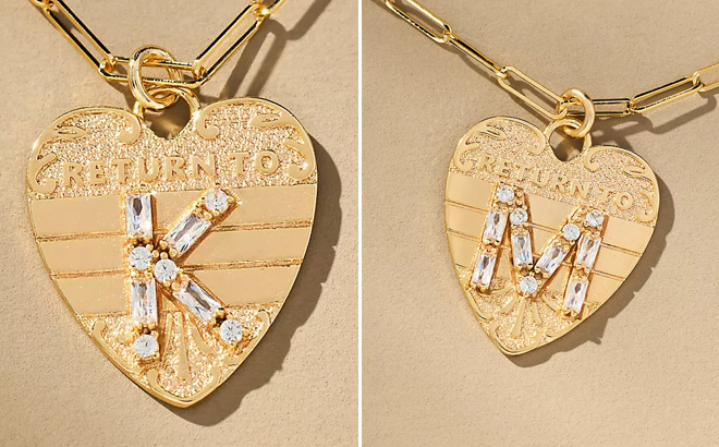 Monogram Heart Charm Necklace Monogram Heart Charm Necklace