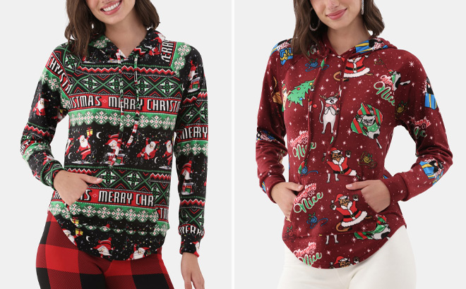 No Boundaries Womens Plush Christmas Pullover Hoodies No Boundaries Womens Plush Christmas Pullover Hoodies