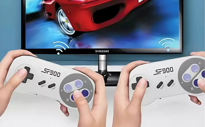 People Playing with Retro Gaming Console People Playing with Retro Gaming Console