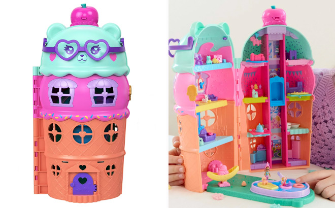 Polly Pocket Dolls Gelato House with Elevator Playset