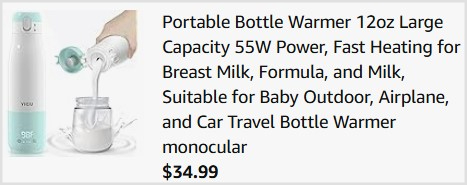 Portable Bottle Warmer Checkout Portable Bottle Warmer Checkout