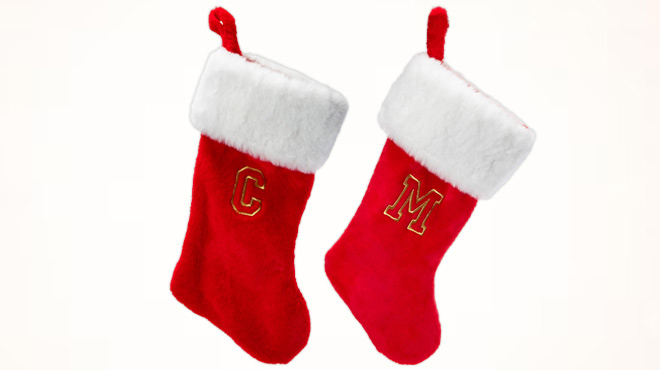 Red Monogram Stockings