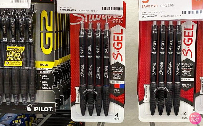 Sharpie S el Pens 4 Count Pack on Store Shelf Sharpie S el Pens 4 Count Pack on Store Shelf