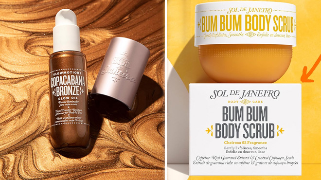 Sol de Janeiro Glowmotions Glow Body Oil and Sol de Janeiro Bum Bum Body Scrub Sol de Janeiro Glowmotions Glow Body Oil and Sol de Janeiro Bum Bum Body Scrub