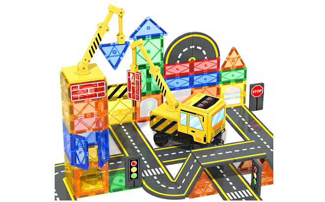 Soyee Magnetic Tiles Crane Road Toy Soyee Magnetic Tiles Crane Road Toy