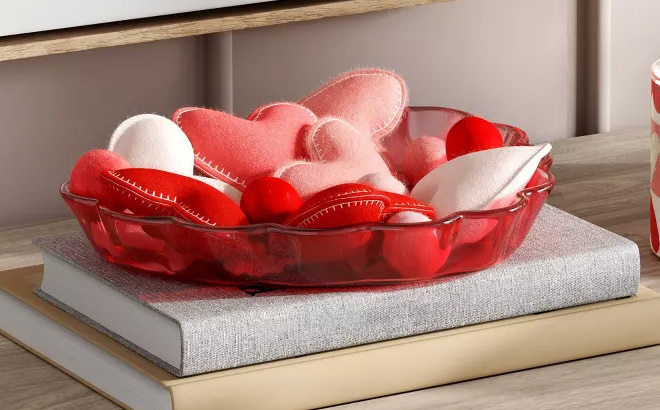 Threshold Glass Heart Valentines Tray