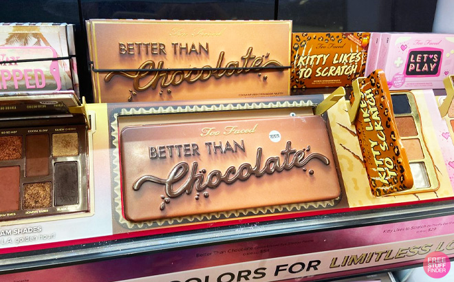 Too Faced Better Than Chocolate Eye Shadow Palette on Store Shelf Too Faced Better Than Chocolate Eye Shadow Palette on Store Shelf