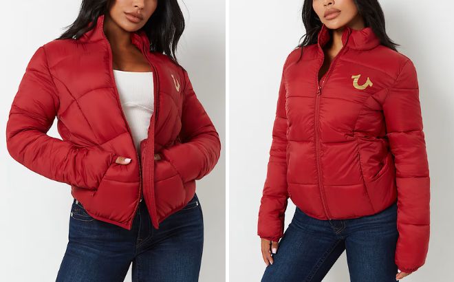 True Religion Horseshoe Logo Slim Puffer Jacket True Religion Horseshoe Logo Slim Puffer Jacket