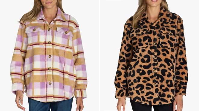 Womens Faux Shearling Shacket Womens Faux Shearling Shacket