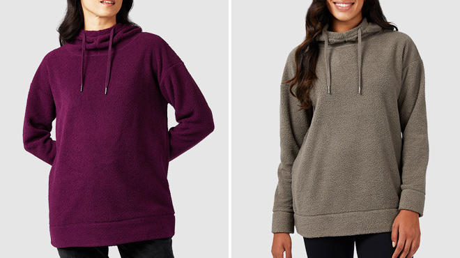 Womens Shorthair Sherpa Pullover Hoodie Womens Shorthair Sherpa Pullover Hoodie