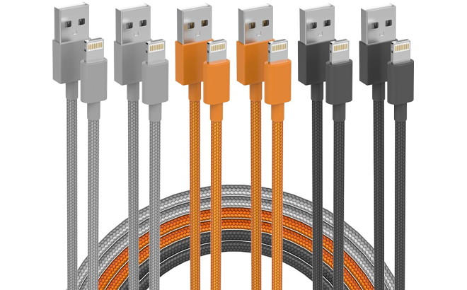 iPhone Charger Lightning Cable 6 Pack in Three Colors iPhone Charger Lightning Cable 6 Pack in Three Colors