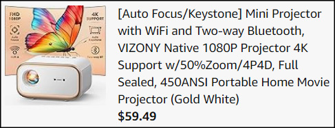 1080P Mini Projector Checkout