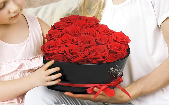 16 Flower Forever Heart Shape Box