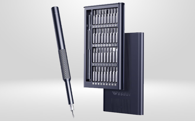 37in1 Precision Screwdriver Set on a Gray Background 37in1 Precision Screwdriver Set on a Gray Background