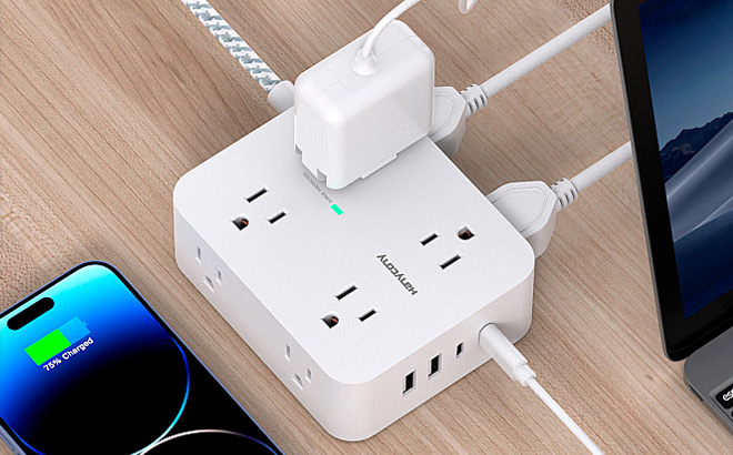 8 Outlet Surge Protector Power Strip with 4 USB Ports 8 Outlet Surge Protector Power Strip with 4 USB Ports