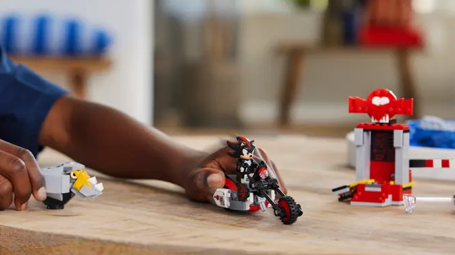 A Boy Playing with the LEGO Sonic the Hedgehog Shadow the Hedgehog Escape Building Set A Boy Playing with the LEGO Sonic the Hedgehog Shadow the Hedgehog Escape Building Set