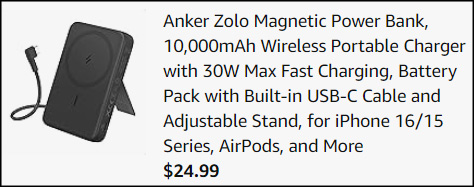 Anker Zolo Magnetic Portable Power Bank Checkout