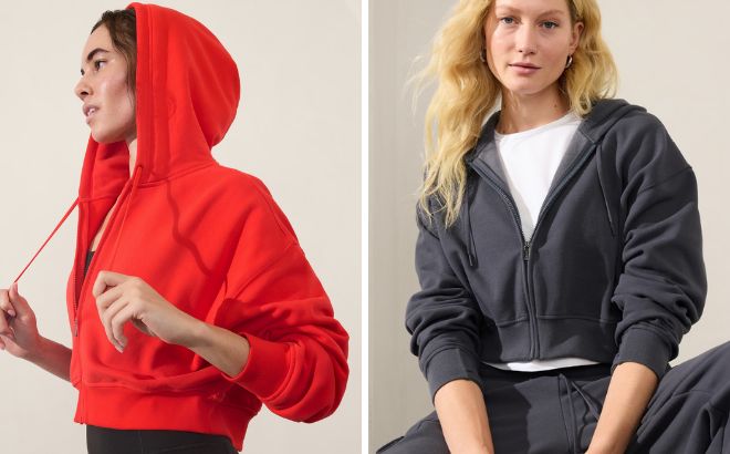 Athleta Forever Fleece Ultra Crop Full Zip Athleta Forever Fleece Ultra Crop Full Zip
