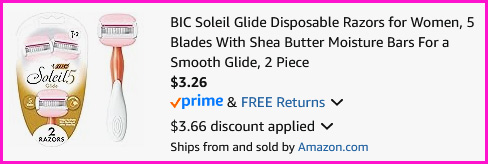 BIC Soleil Glide Disposable Razors Chekcout Screen BIC Soleil Glide Disposable Razors Chekcout Screen