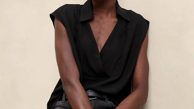 Banana Republic Collared Bib Top