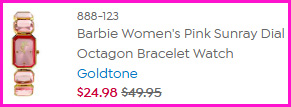 Barbie Bracelet Watch Checkout Screen