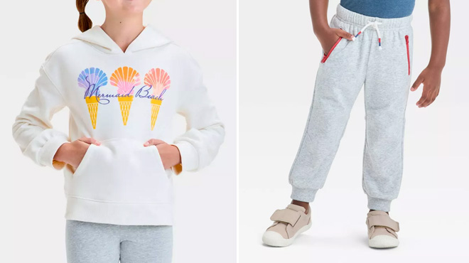 Cat Jack Girls Hoodie Sweatshirt and Toddler Boys Jogger Pants