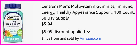 Centrum Mens Multivitamin Gummies Checkout Screen