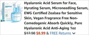 Checkout page of Hyaluronic Acid Face Serum