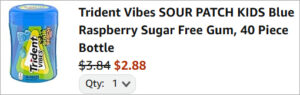 Checkout page of Trident 40 Count Sour Patch Kids Gum