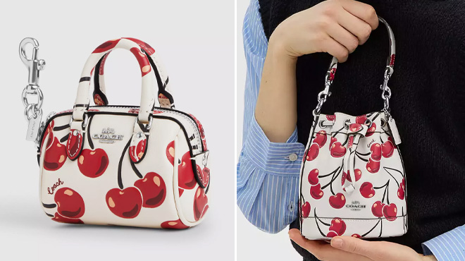Coach Outlet Mini Rowan Bag Charm and Mini Bucket Bag Coach Outlet Mini Rowan Bag Charm and Mini Bucket Bag