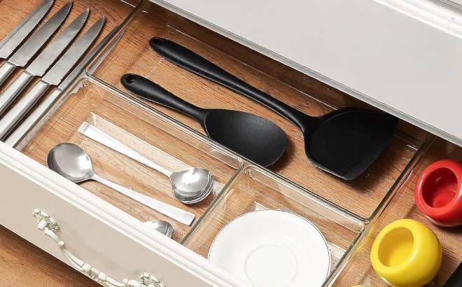 Criusia Clear Plastic Drawer Organizers
