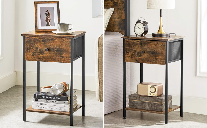 End Table with Storage Shelf