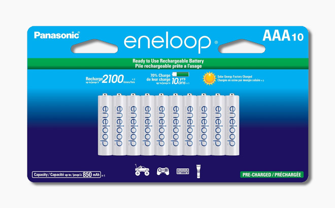 Eneloop Panasonic AAA Rechargeable Batteries 10 Pack