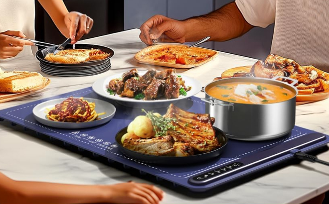 Fast Heating Silicone Electric Warming Tray with 4 Level Temperature