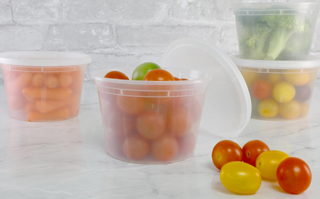 Freshware Food Storage Containers filled cherry tomatoes