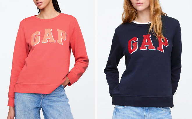 GAP Factory Womens Relaxed Gap Logo Sweatshirts GAP Factory Womens Relaxed Gap Logo Sweatshirts