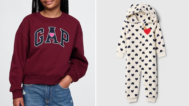 GAP Girls Sweatshirt and Baby Pajamas
