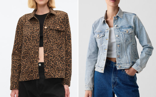 GAP Leopard Denim Chore Jacket and Denim Jacket