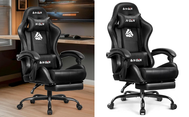 Gaming Chairs with Footrest Lumbar Support