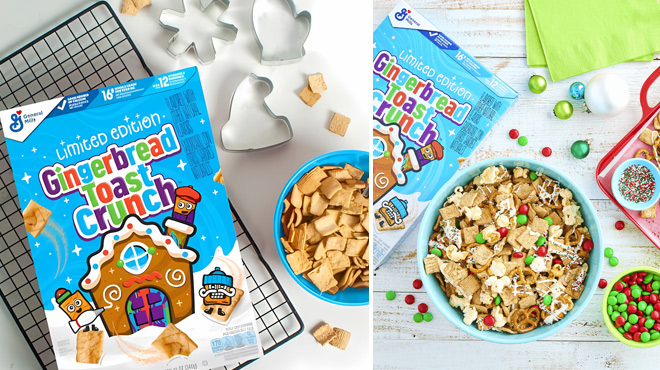 Gingerbread Toast Crunch Cereal Crispy Gingerbread Flavored Cereal
