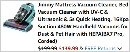 HEPA Mattress Vacuum Cleaner Checkout