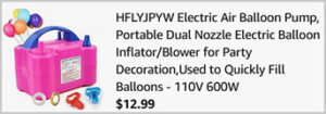HFLYJPYW Portable Electric Air Balloon Pump Screenshot