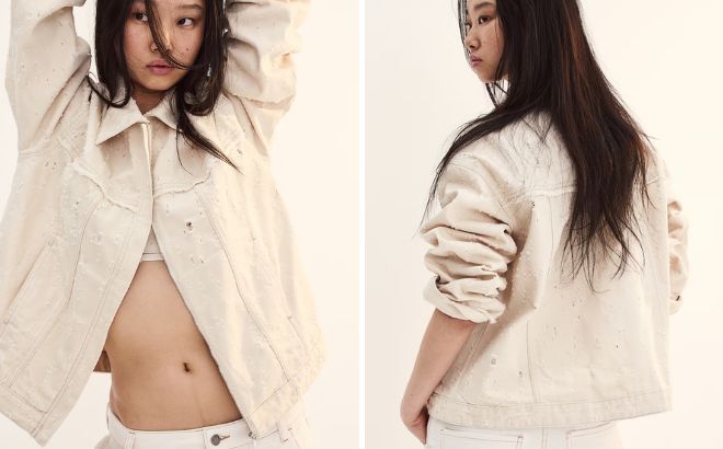 HM Distressed look Twill Shacket