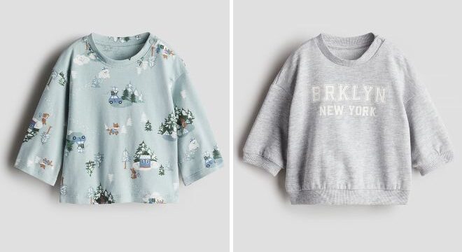 HM Long Sleeved T shirt and Crewneck Sweatshirt