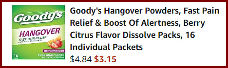 Hangover 16 Count Dissolve Packs Summary