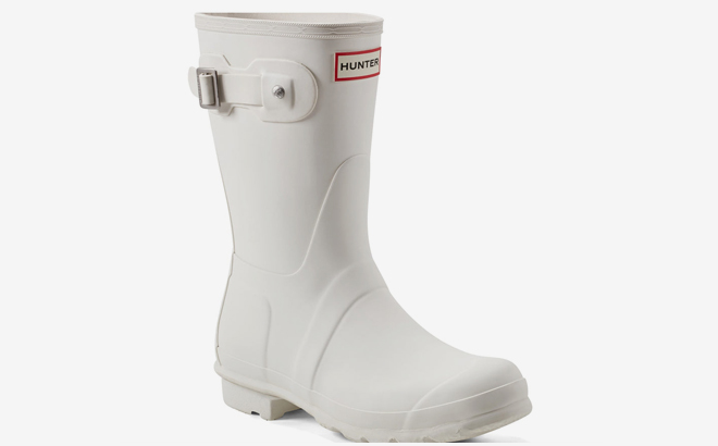 Hunter Womens Original Short Rain Boot in Ivory Color
