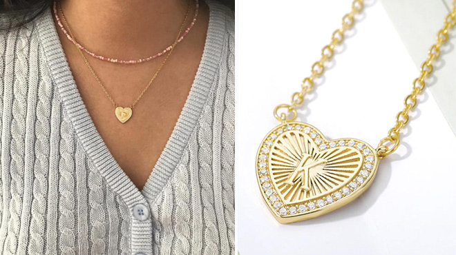Initial Letter Heart Necklace