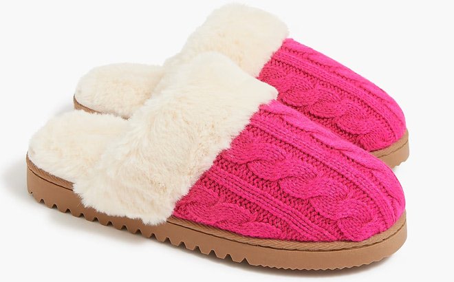 J Crew Factory Cable Knit Scuff Slippers J Crew Factory Cable Knit Scuff Slippers