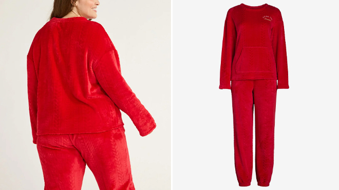 Joyspun Womens Pajama Set in Red Pepper Color